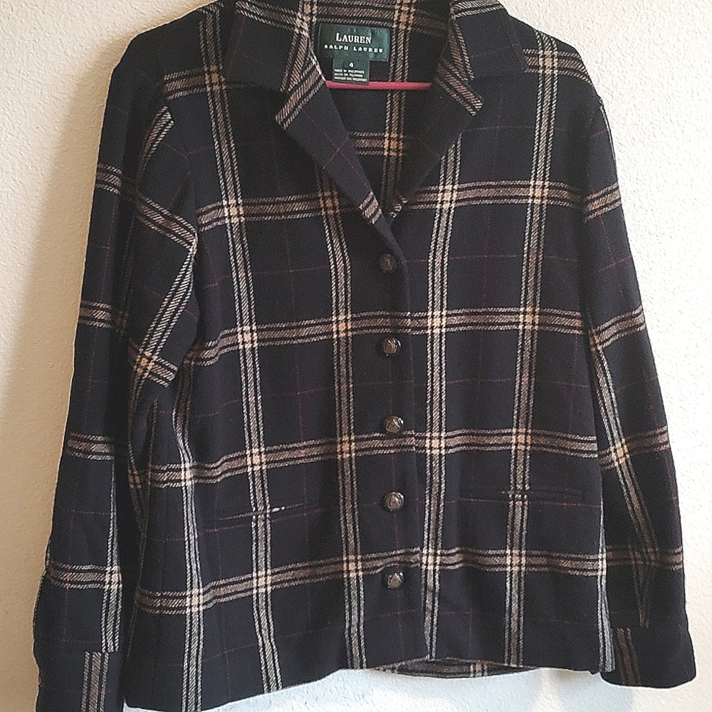 RL lambswool blazer with leather elbow patch